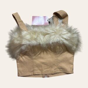NEW Strap Cropped with Faux Fur